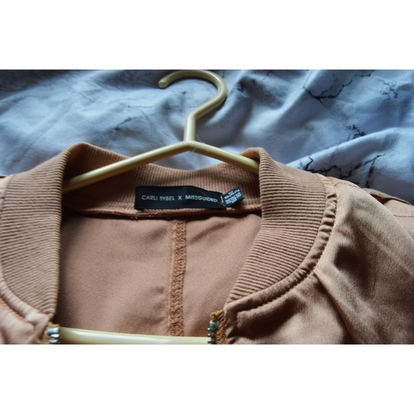 Carly Bybel xx MISSGUIDED Rose Gold Bomber - Picture 3 of 3